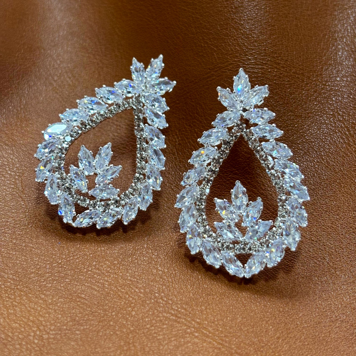 Wedding Season — Snowflake Teardrop Earrings | Statement Fringe Earrings | Bridal Earrings | Bridesmaid Earrings | Party Earrings | Gift for Her