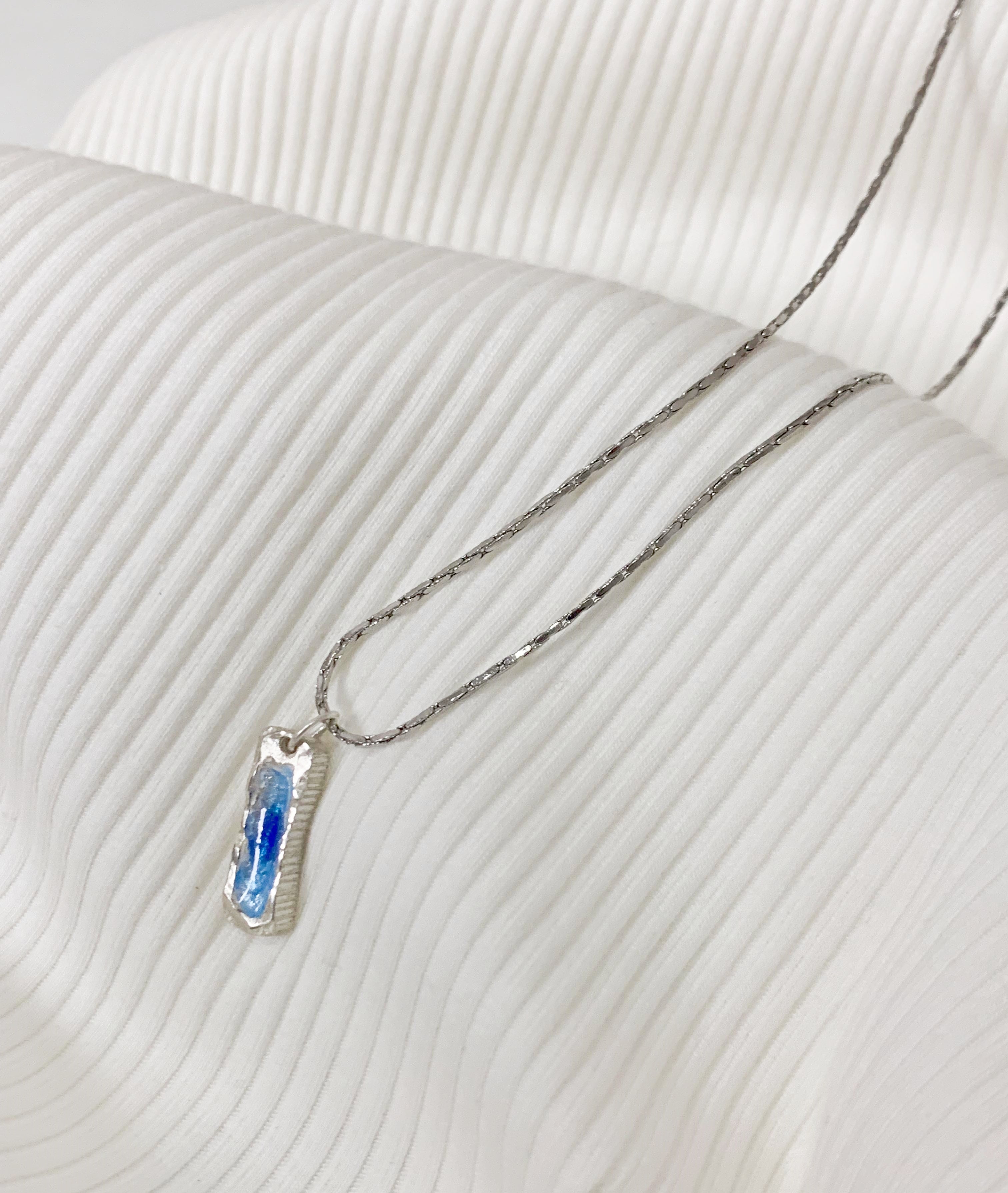 Hope-Inspired Blue Enamel Pendant Necklace