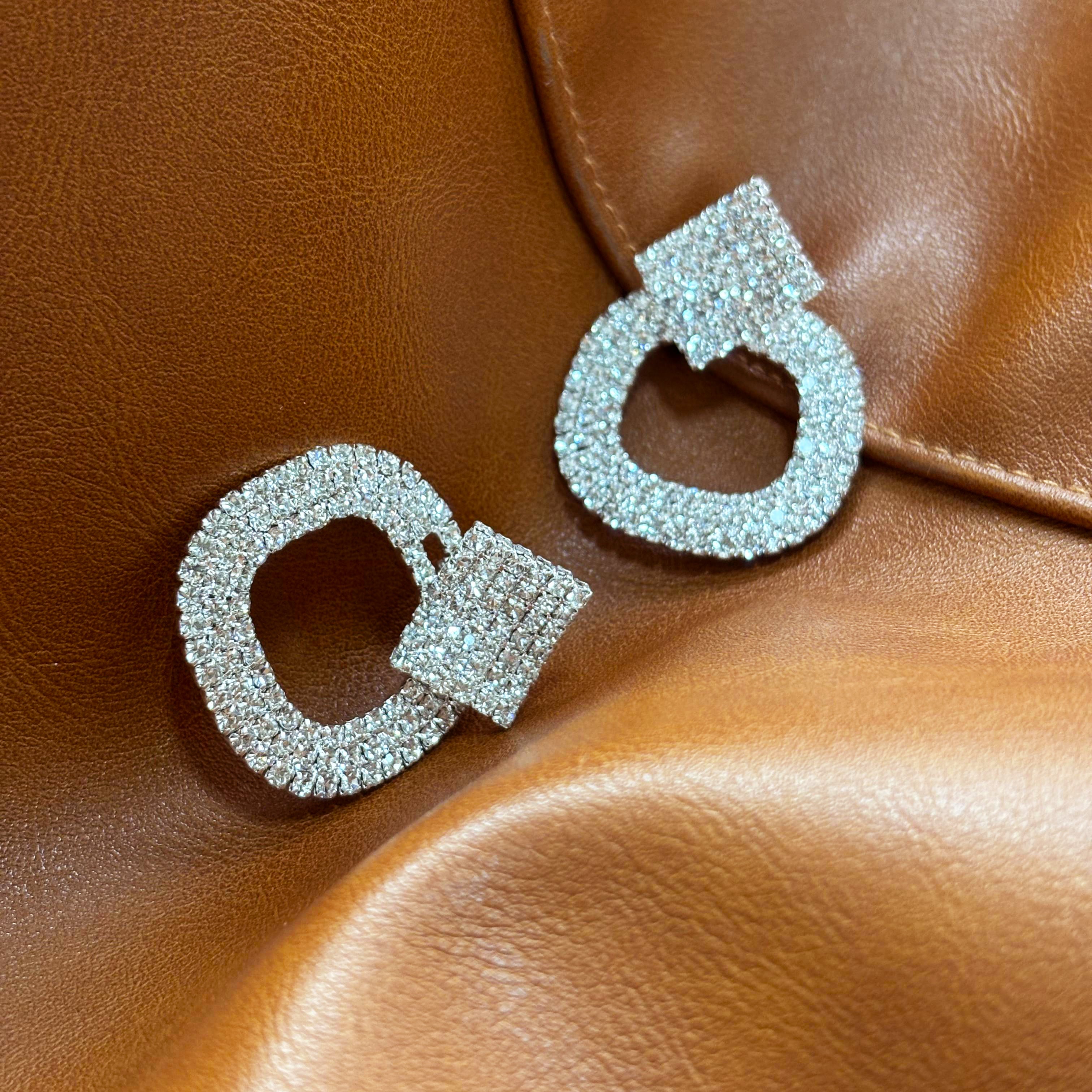 Silver Square Earrings