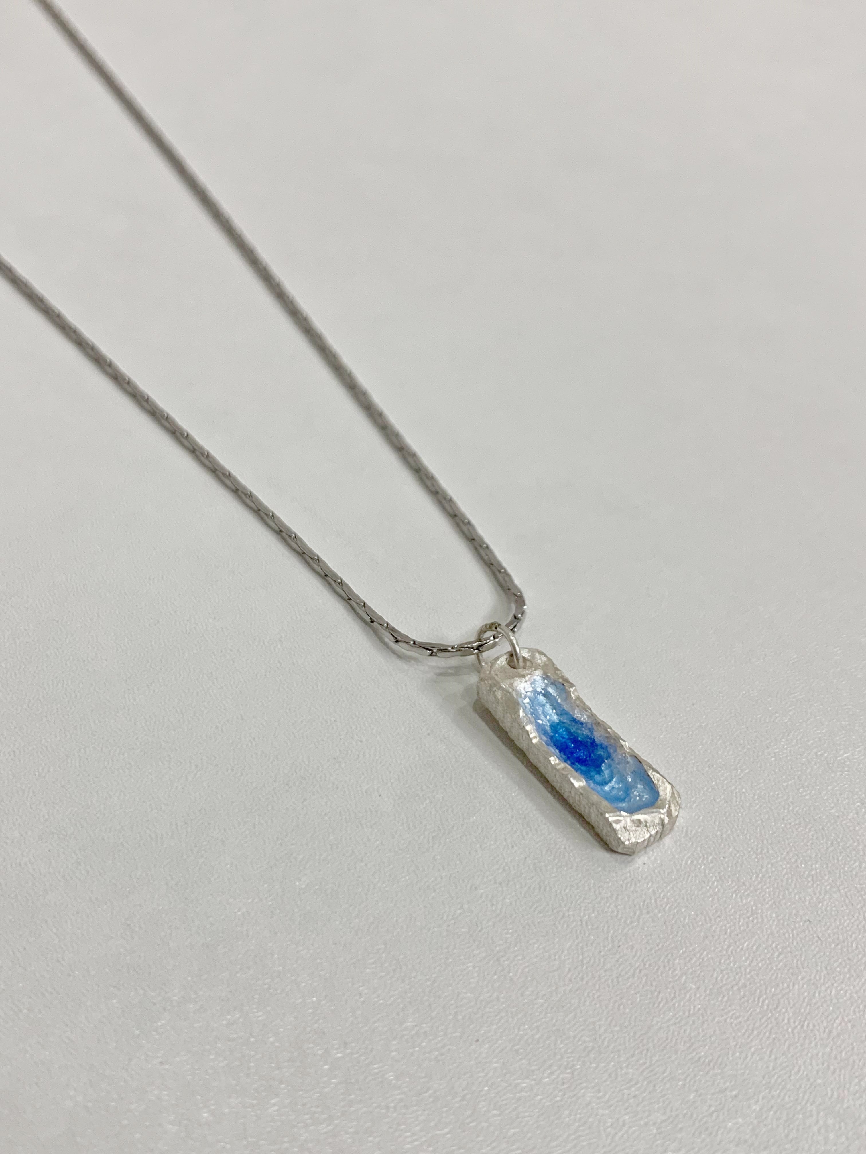 Hope-Inspired Blue Enamel Pendant Necklace