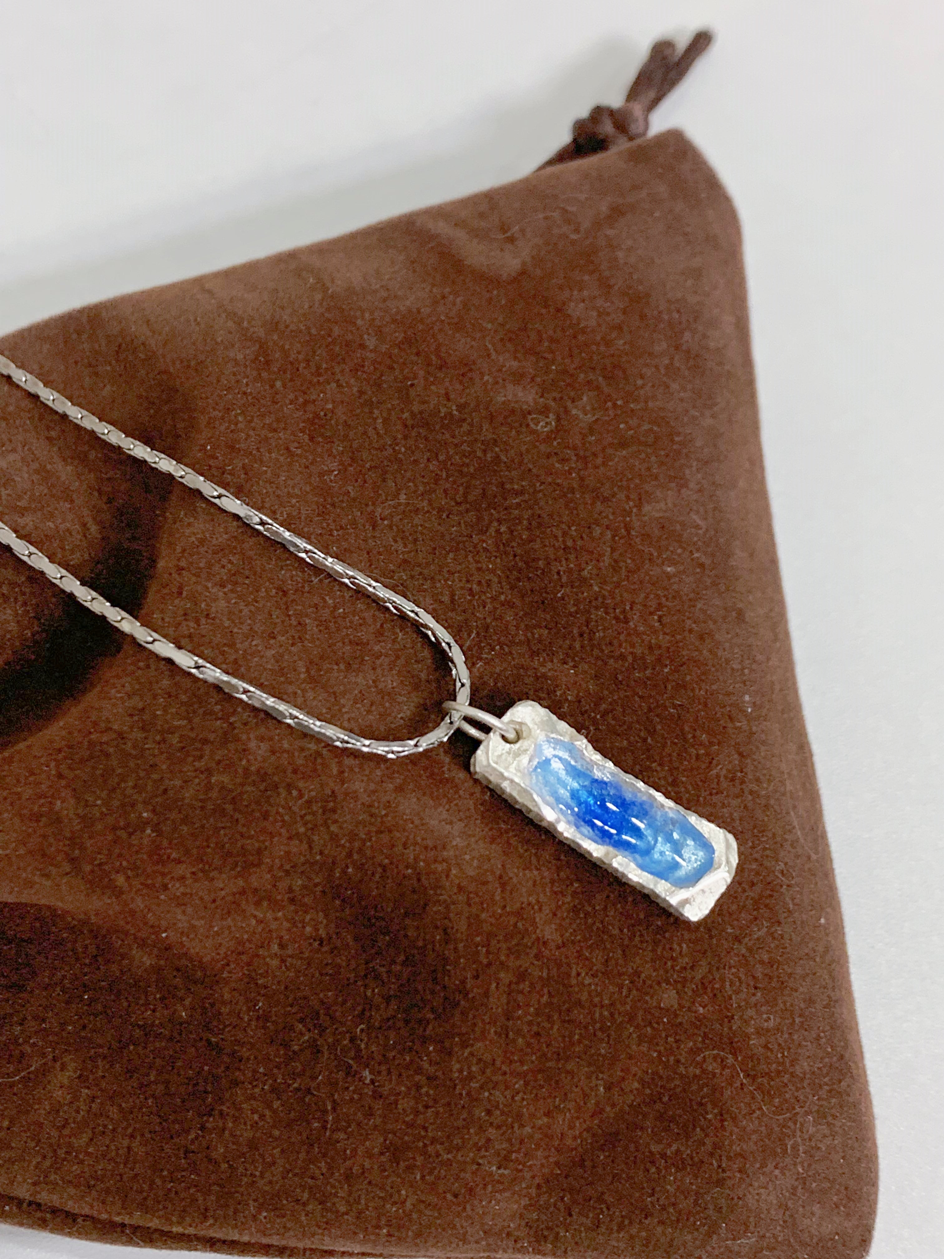 Hope-Inspired Blue Enamel Pendant Necklace