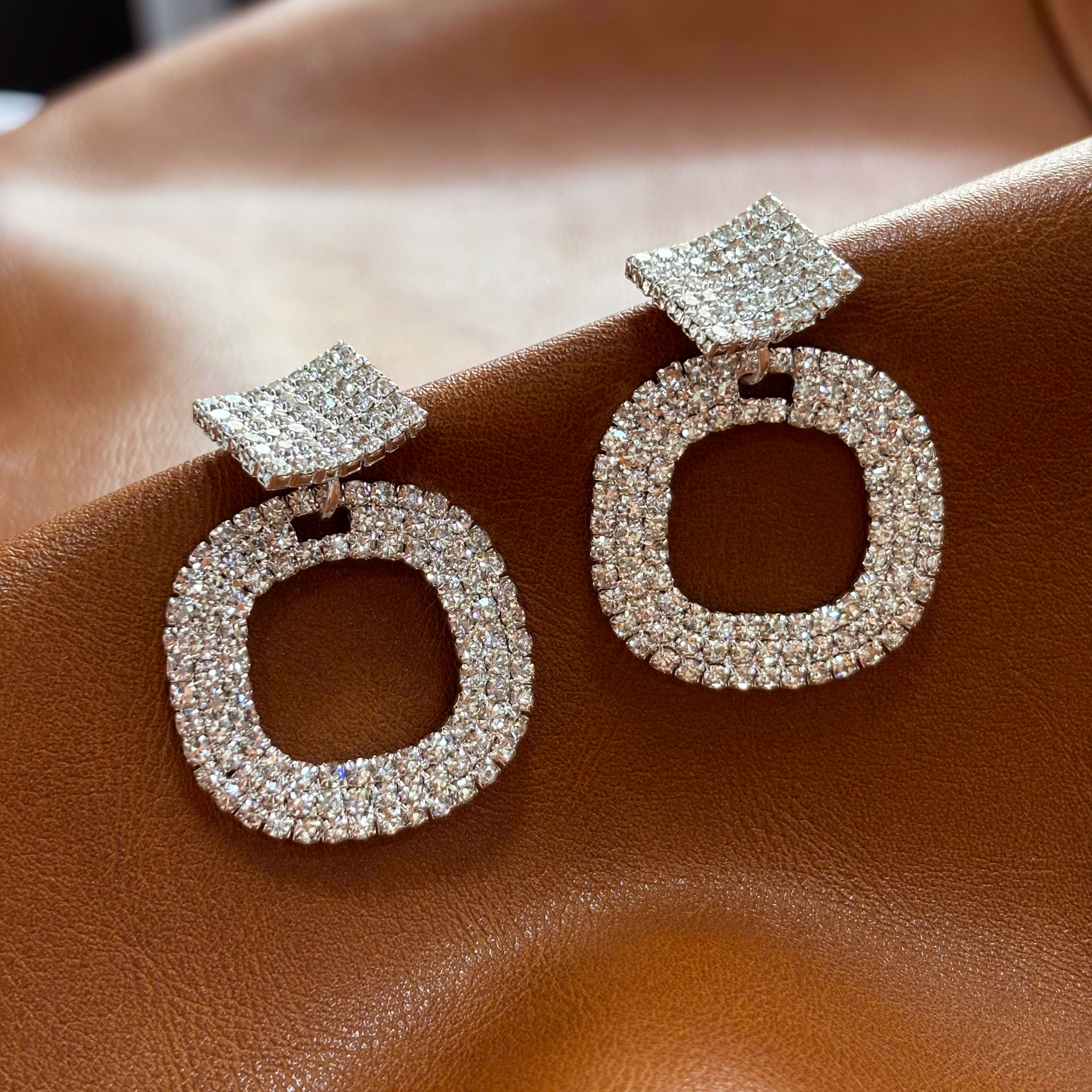 Silver Square Earrings