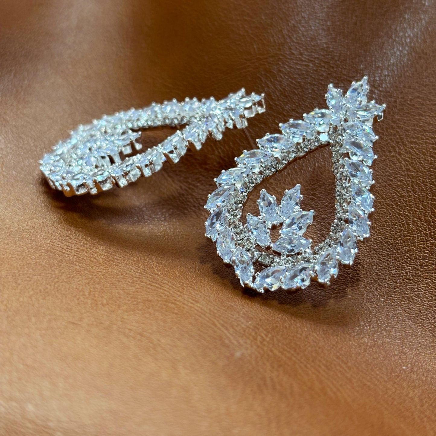 Wedding Season — Snowflake Teardrop Earrings | Statement Fringe Earrings | Bridal Earrings | Bridesmaid Earrings | Party Earrings | Gift for Her