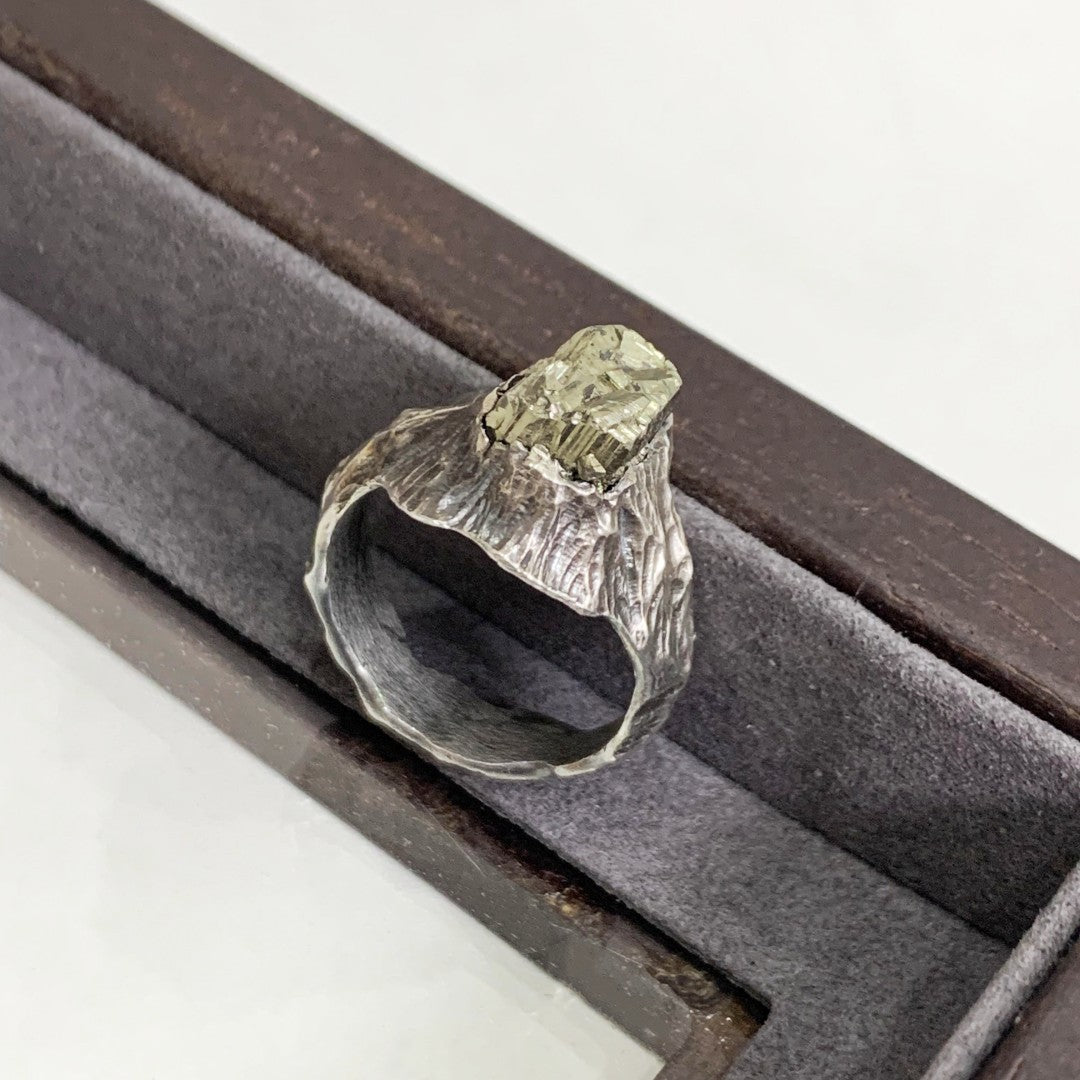 Vintage Sterling Silver Peruvian Pyrite Ring