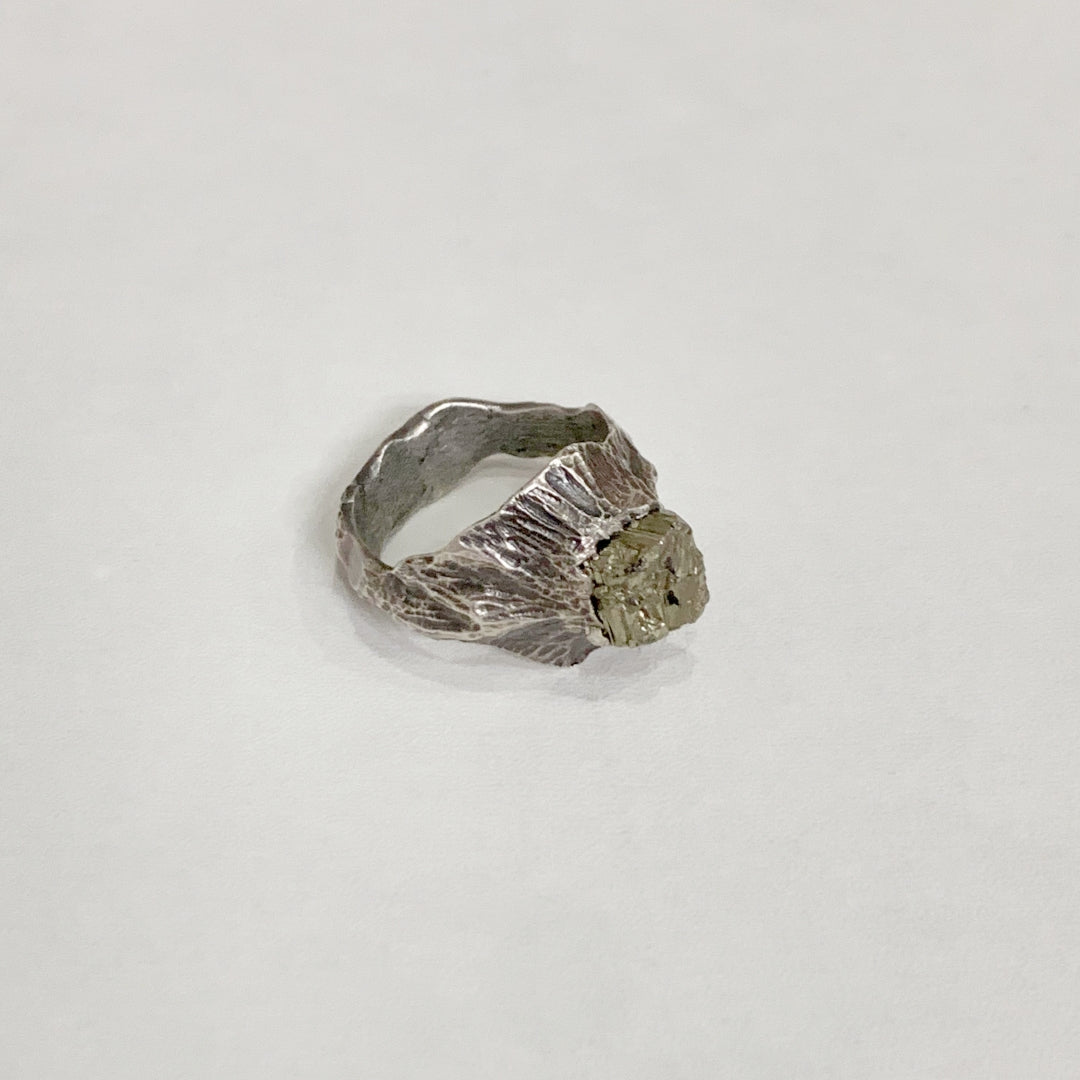 Vintage Sterling Silver Peruvian Pyrite Ring