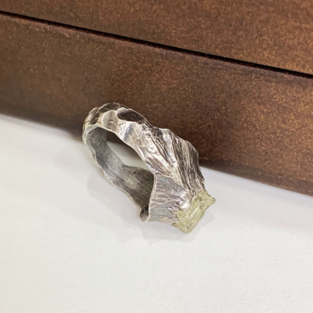 Vintage Sterling Silver Peruvian Pyrite Ring