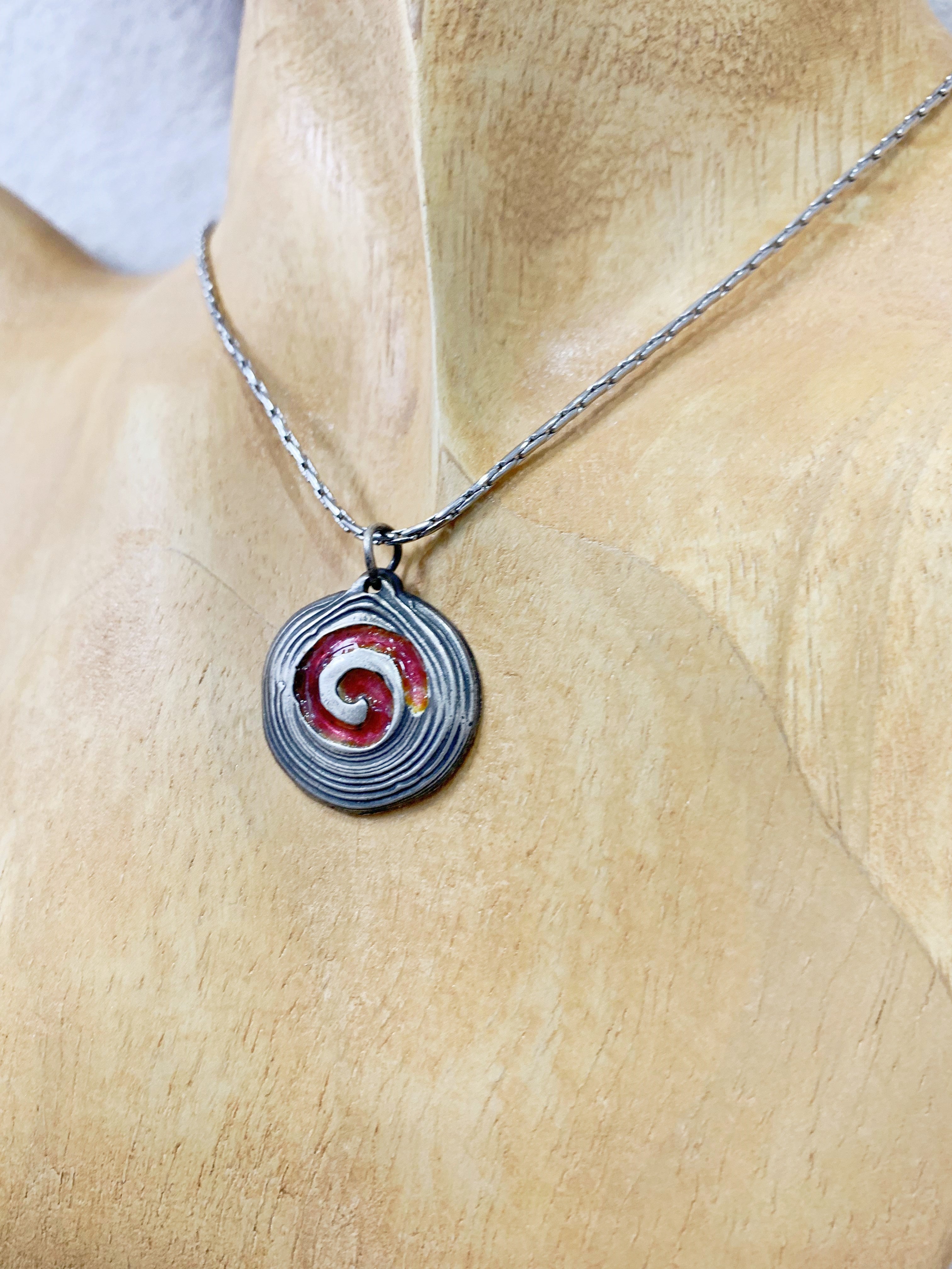 Handmade Sterling Silver Enamel Necklace
