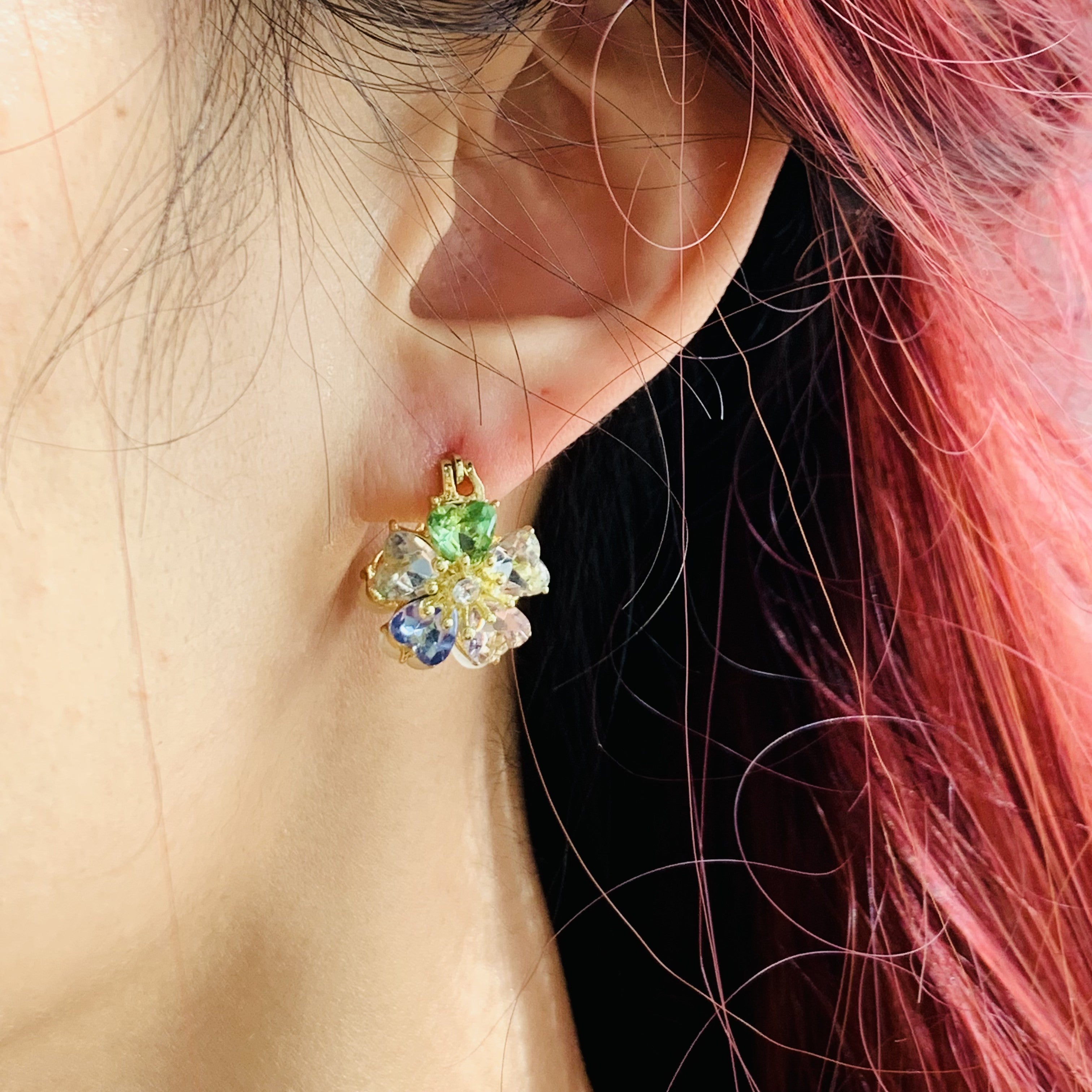 Colorful Double Sided Crystal Earrings