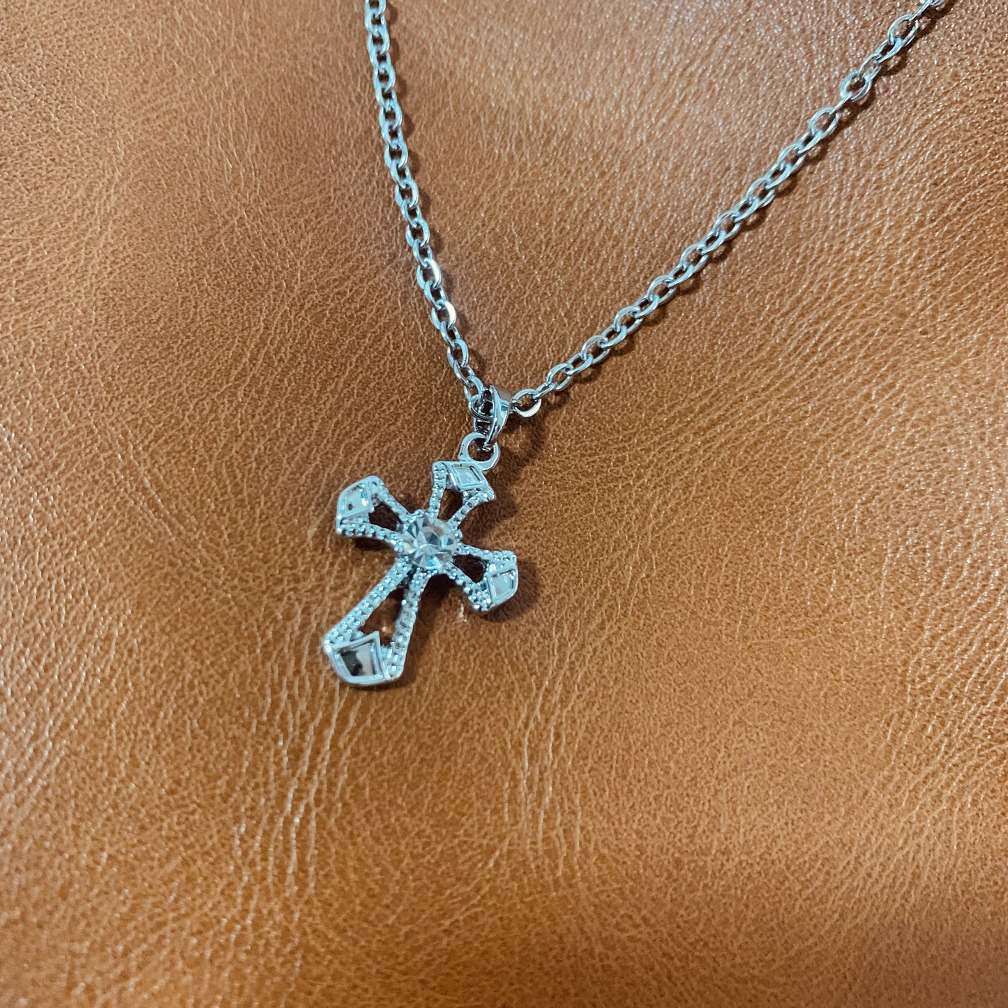 Y2K Gothic Cross Necklace  | 925 Sterling Silver Layered Chains | Christian Protection Pendant