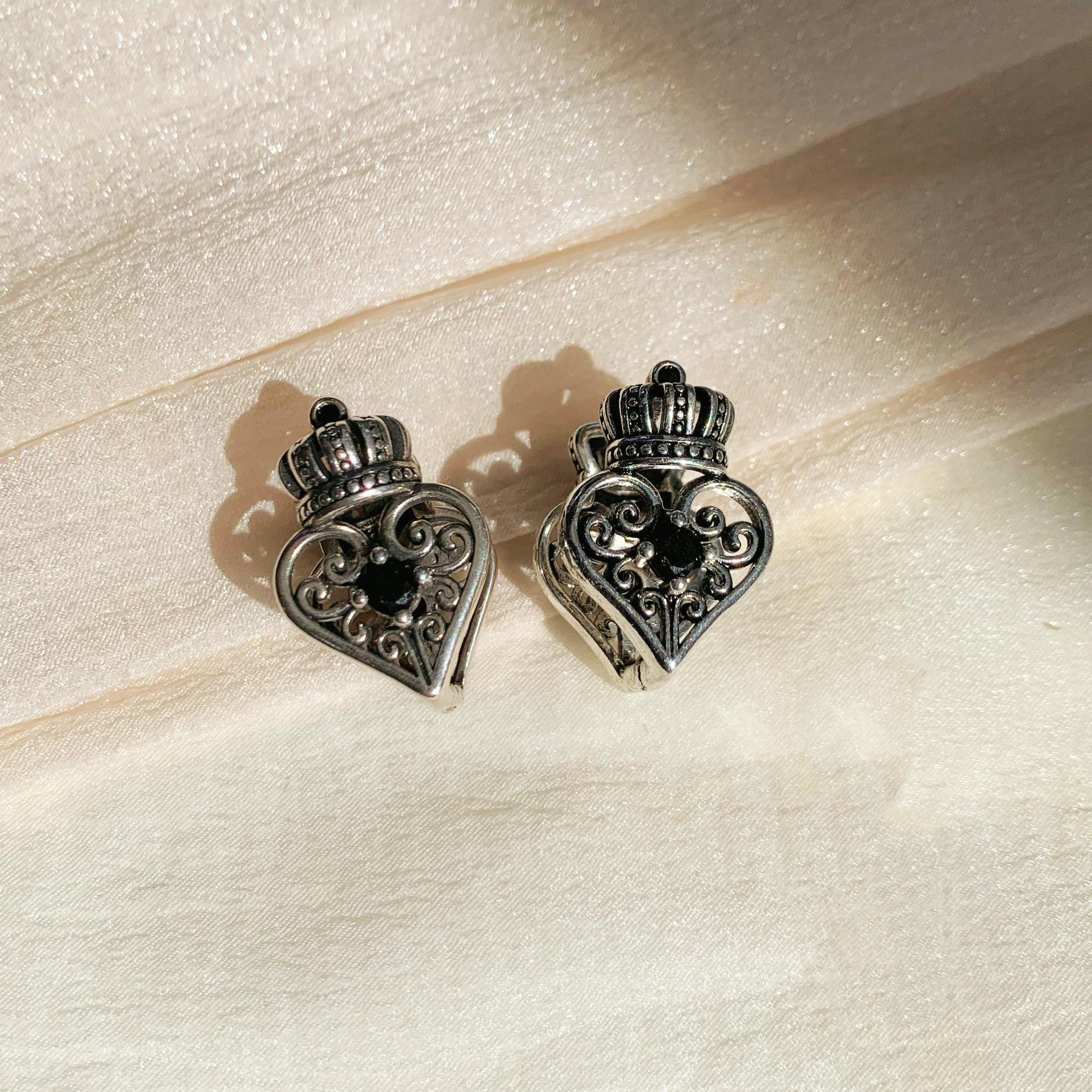 Royal Crown Huggie Earrings