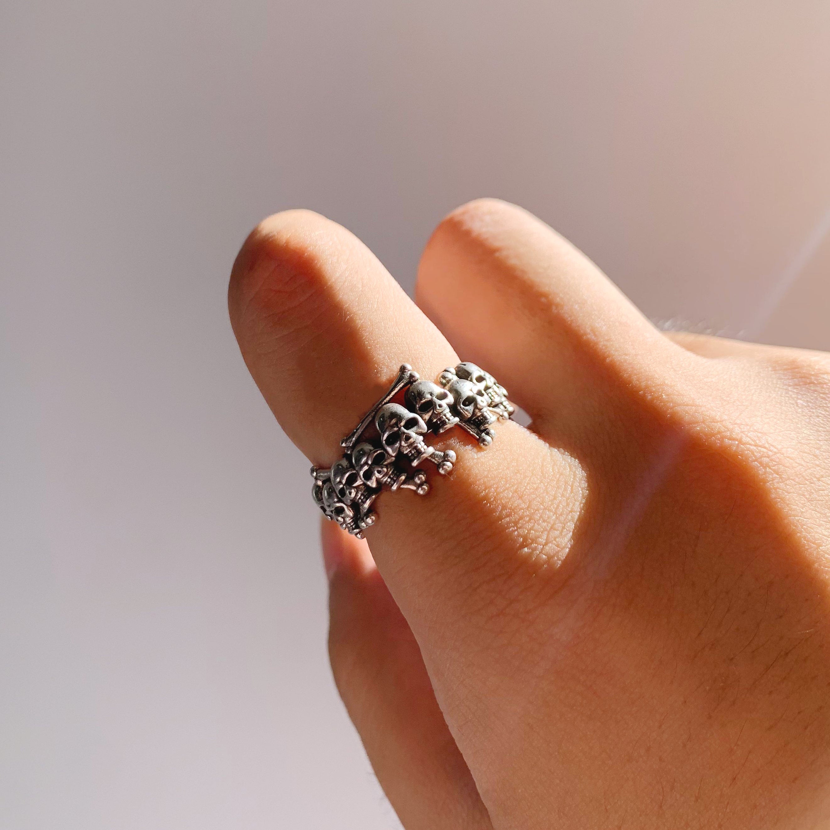 Halloween Unisex Adjustable Skull Ring