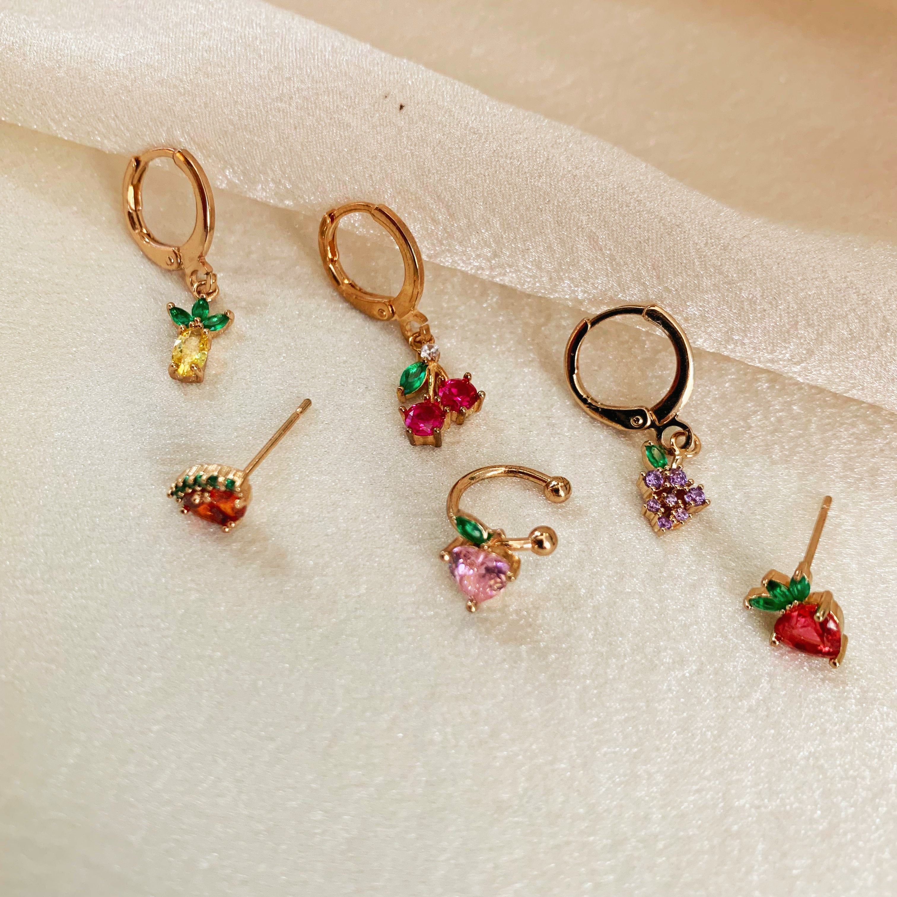 6-Piece Colorful Fruit Earrings Set