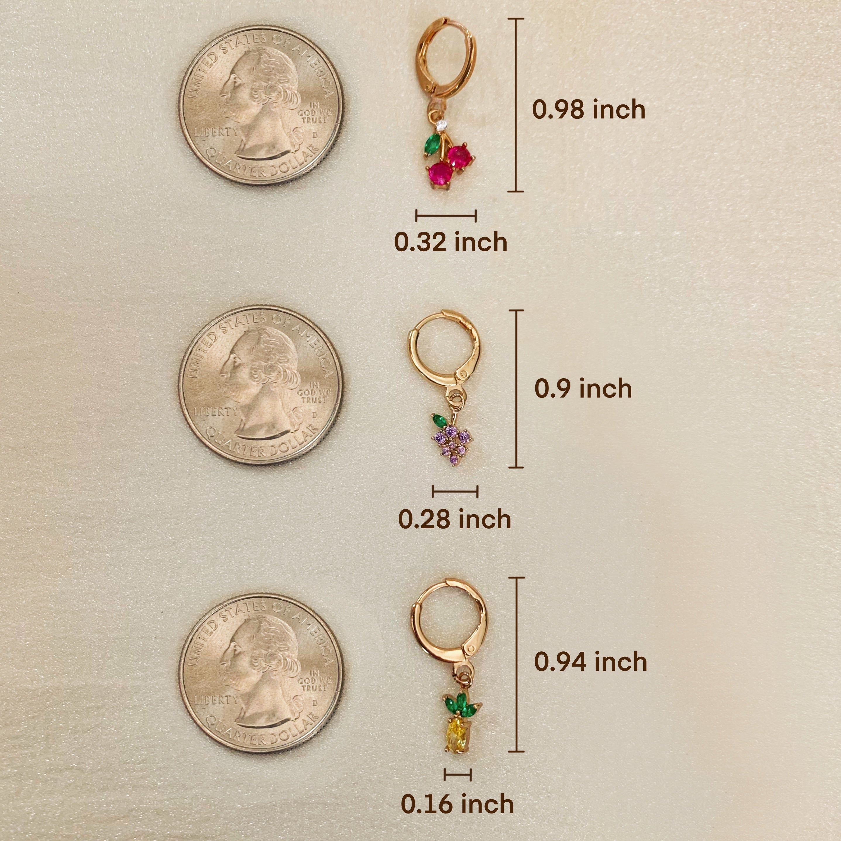 6-Piece Colorful Fruit Earrings Set