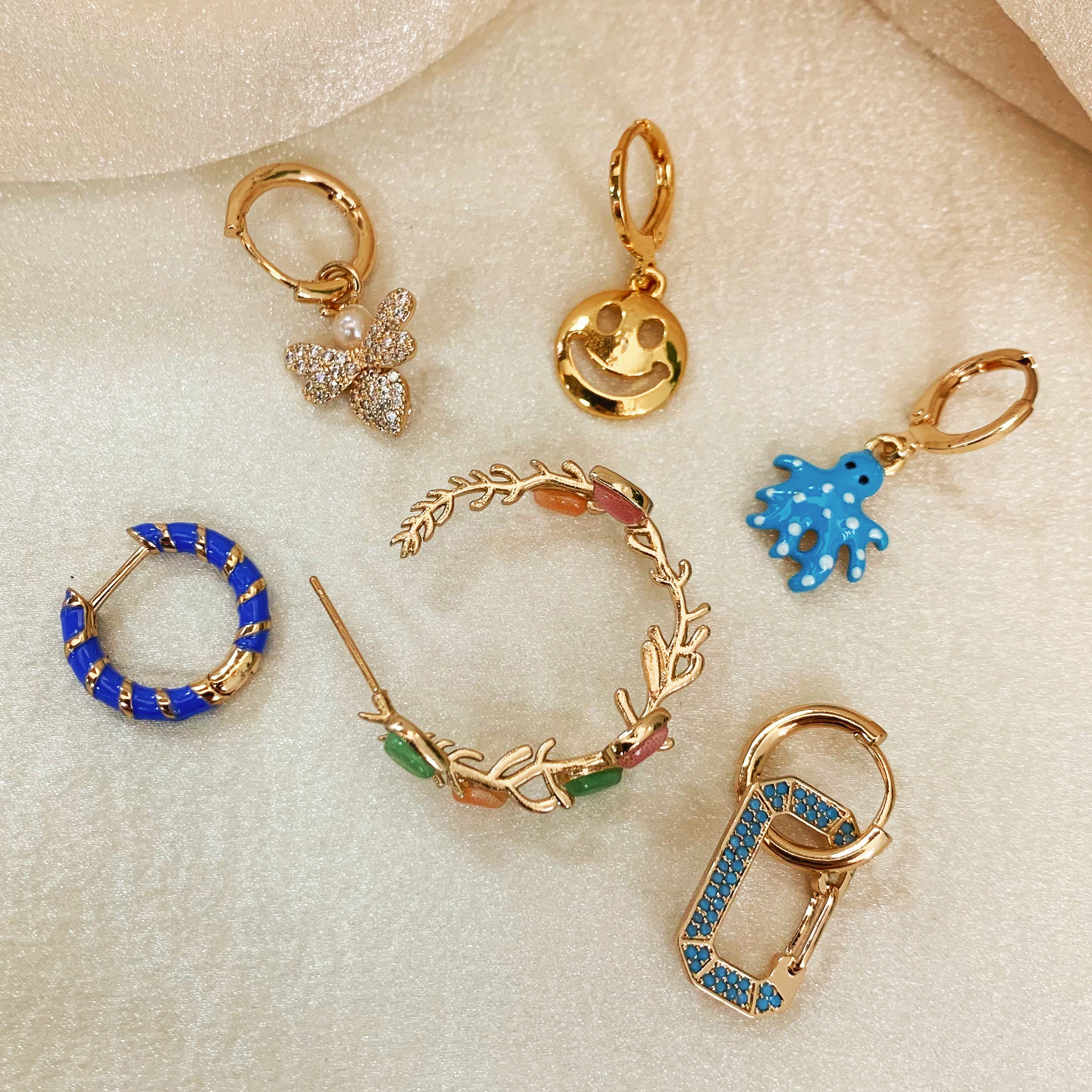 Y2K Mismatched Earrings Set of 6
