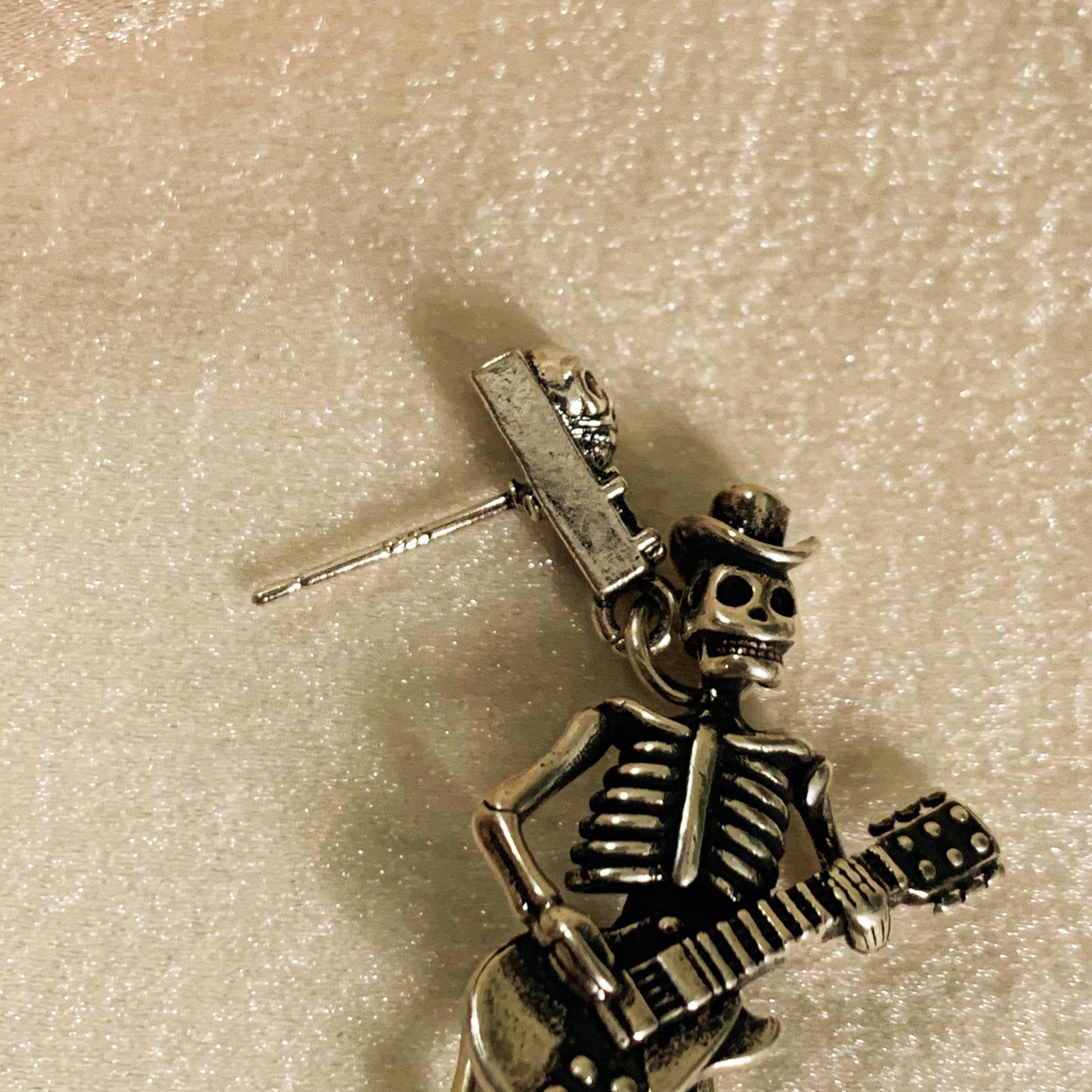 Halloween Skeleton Guitar Earrings