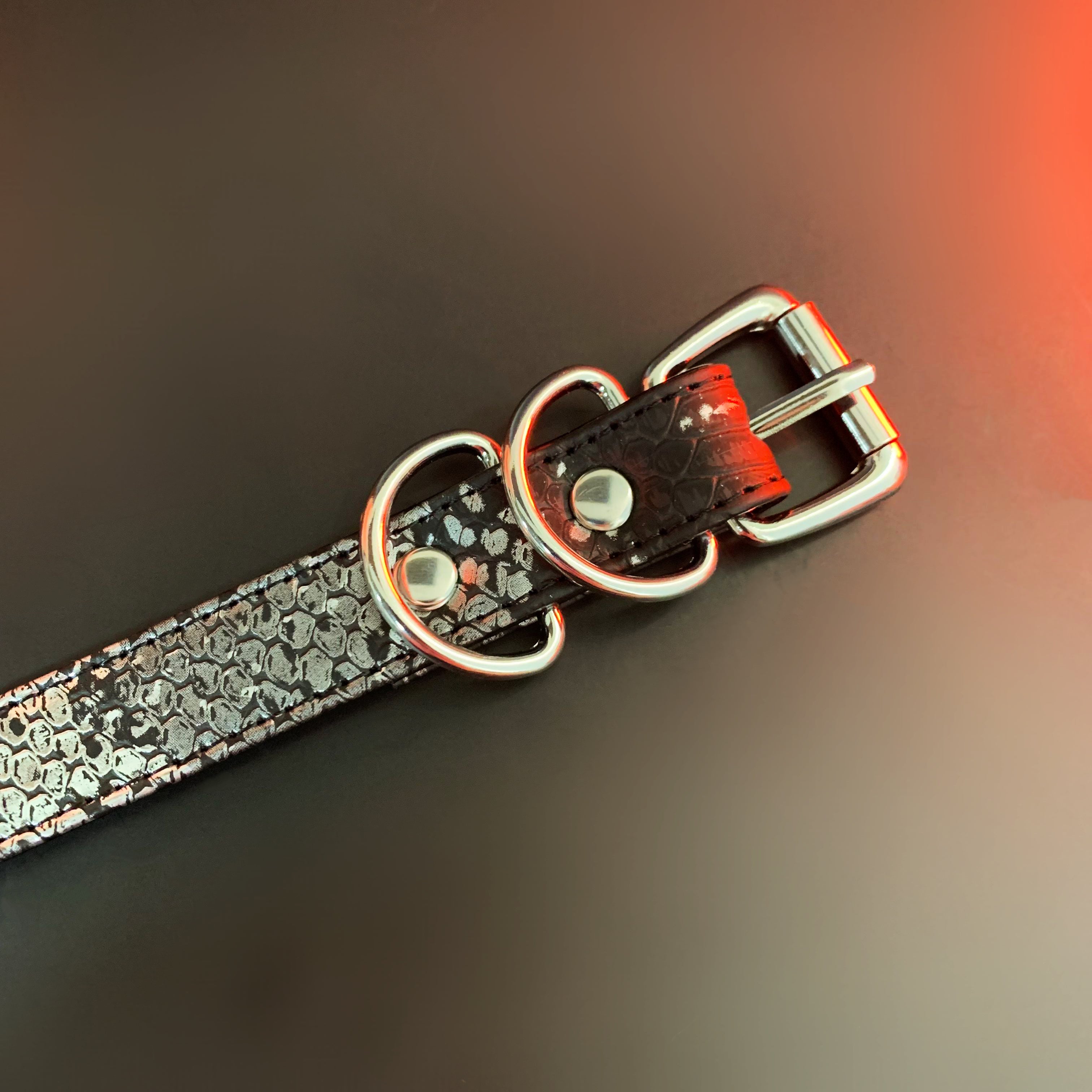 Dark Leather Choker with Bat Pendant