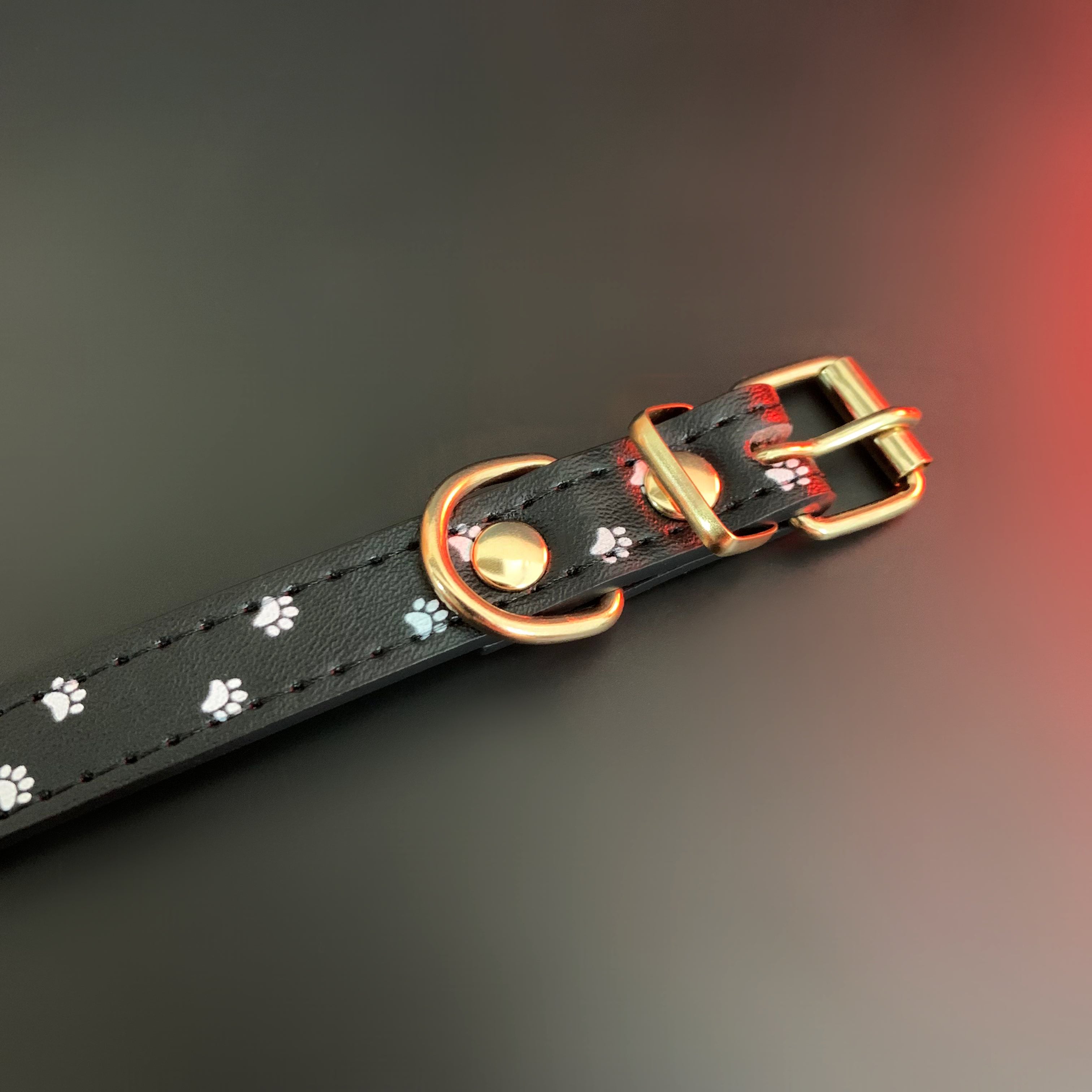 Leather Choker With Paw Print