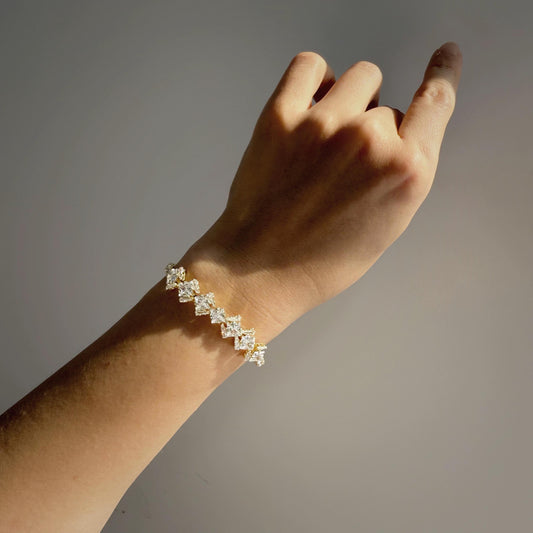 Tennis Bracelet 6.3 inches | Princess Cut Dainty Bracelet | Elegant Minimalist Jewelry