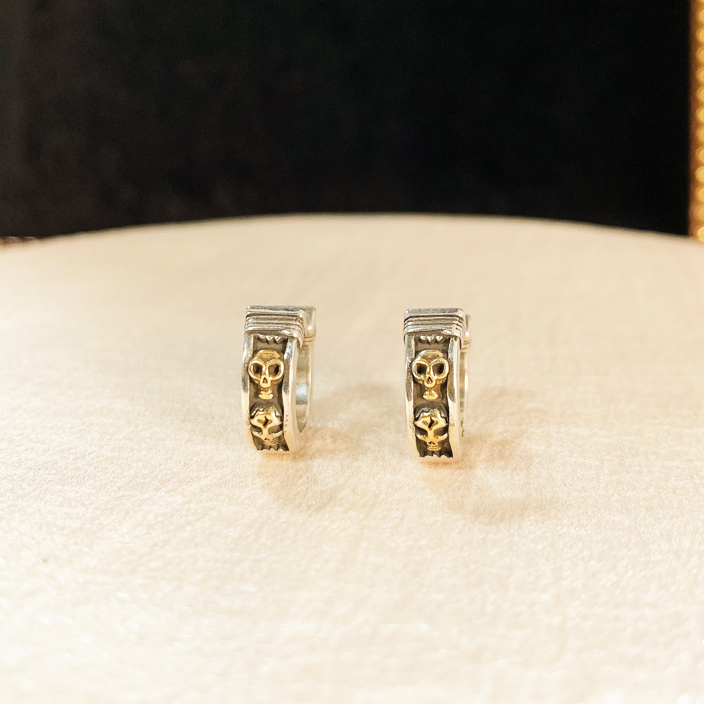 Halloween Unisex Silver Skull Earrings