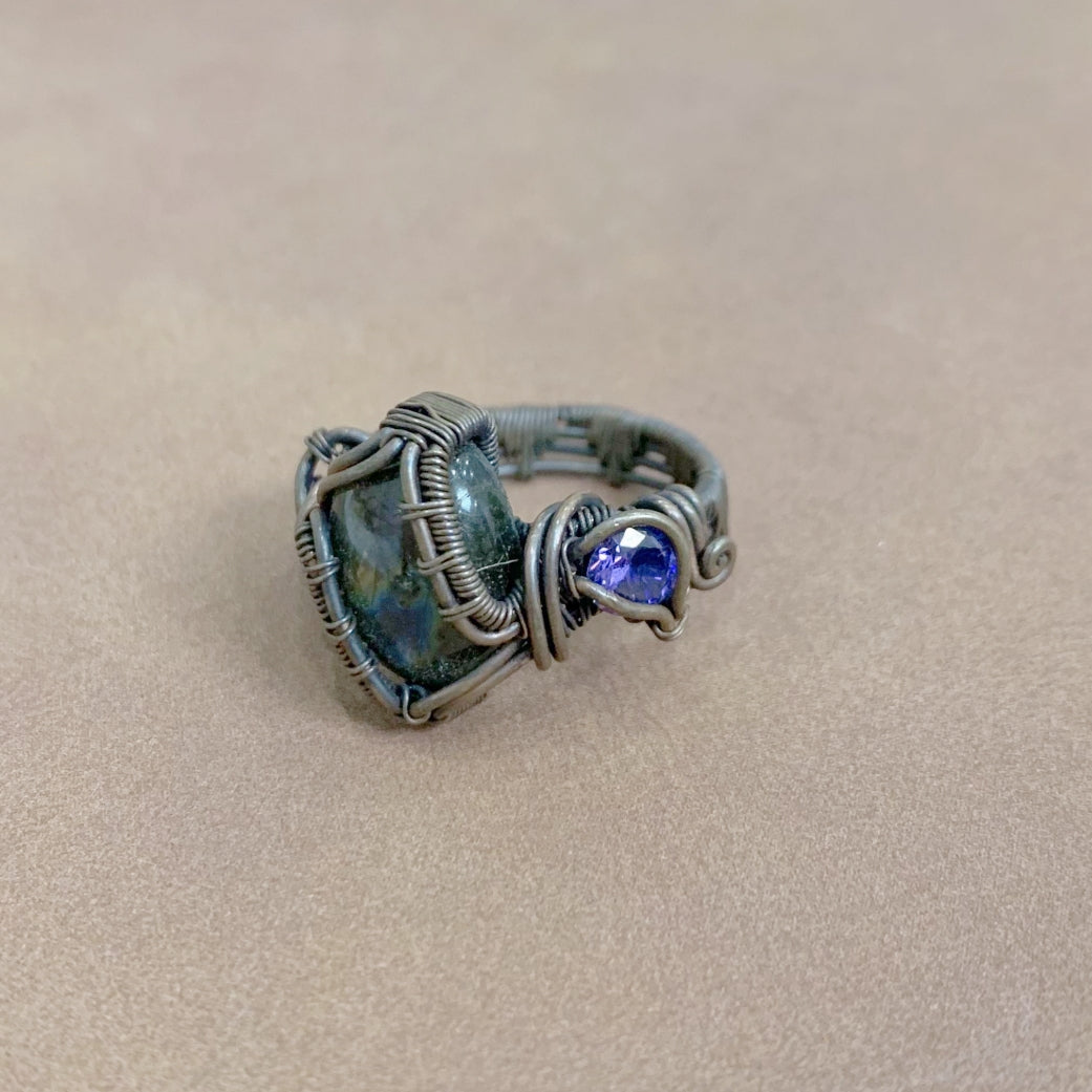 Gothic Purple Crystal Ring