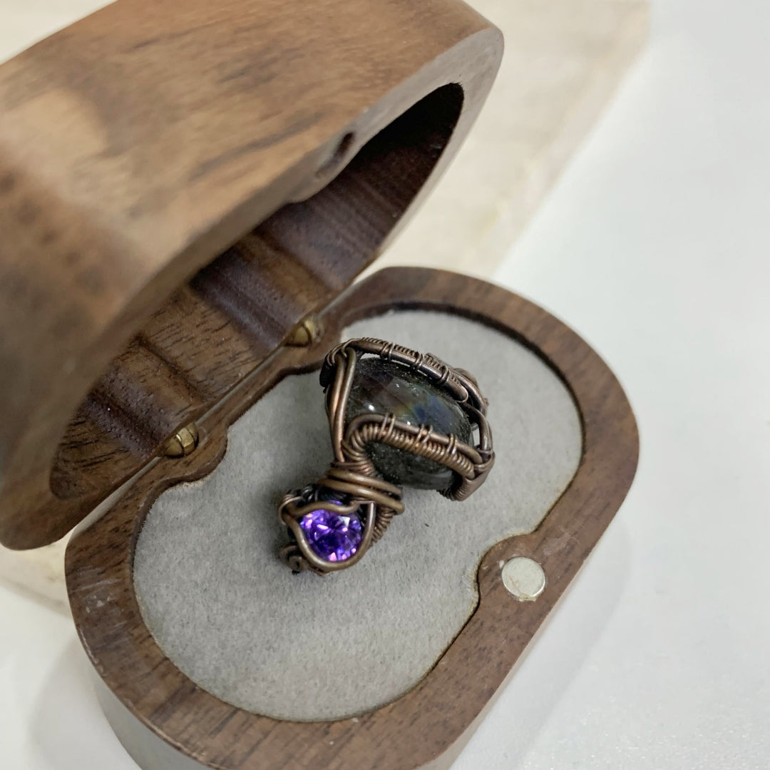 Gothic Purple Crystal Ring