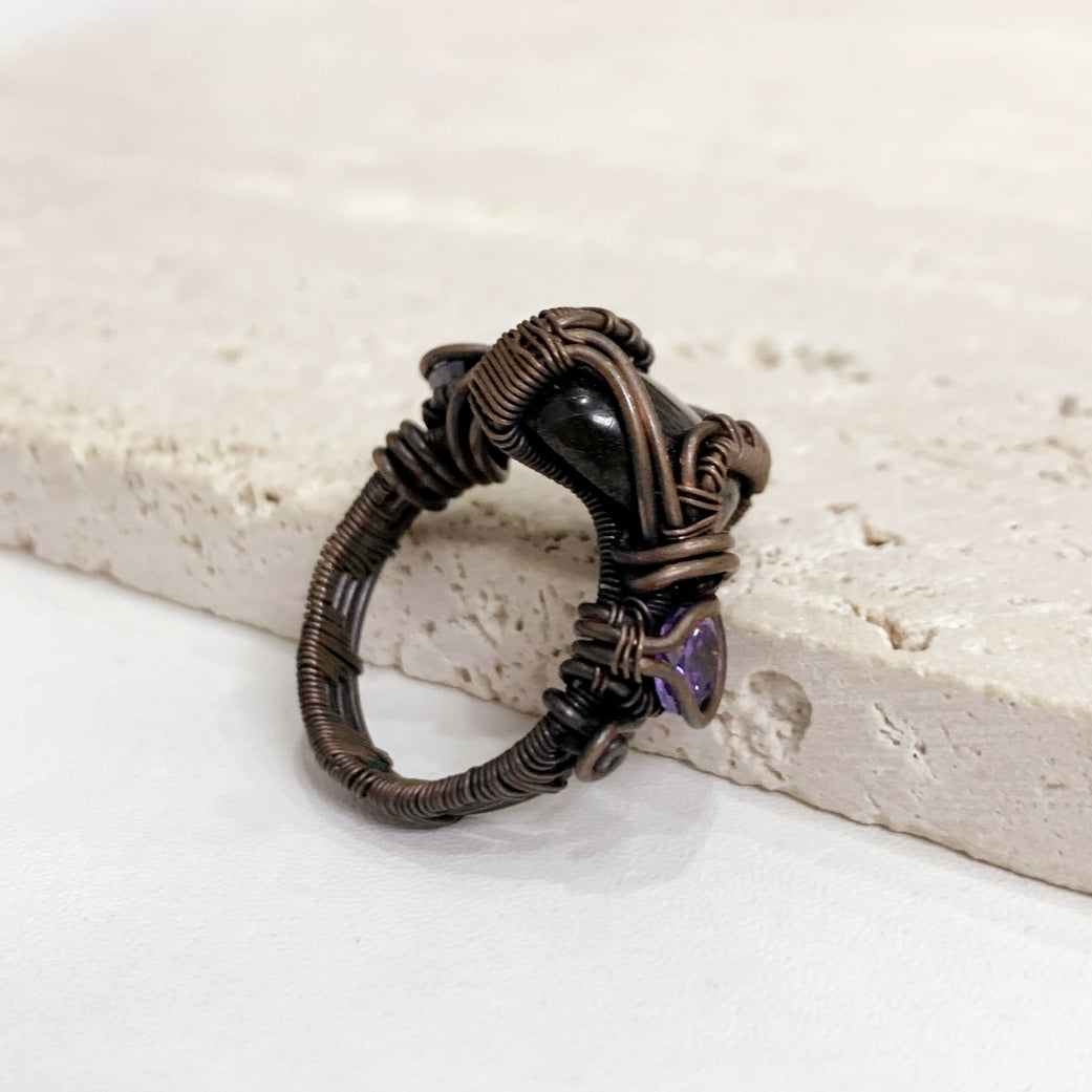 Gothic Purple Crystal Ring