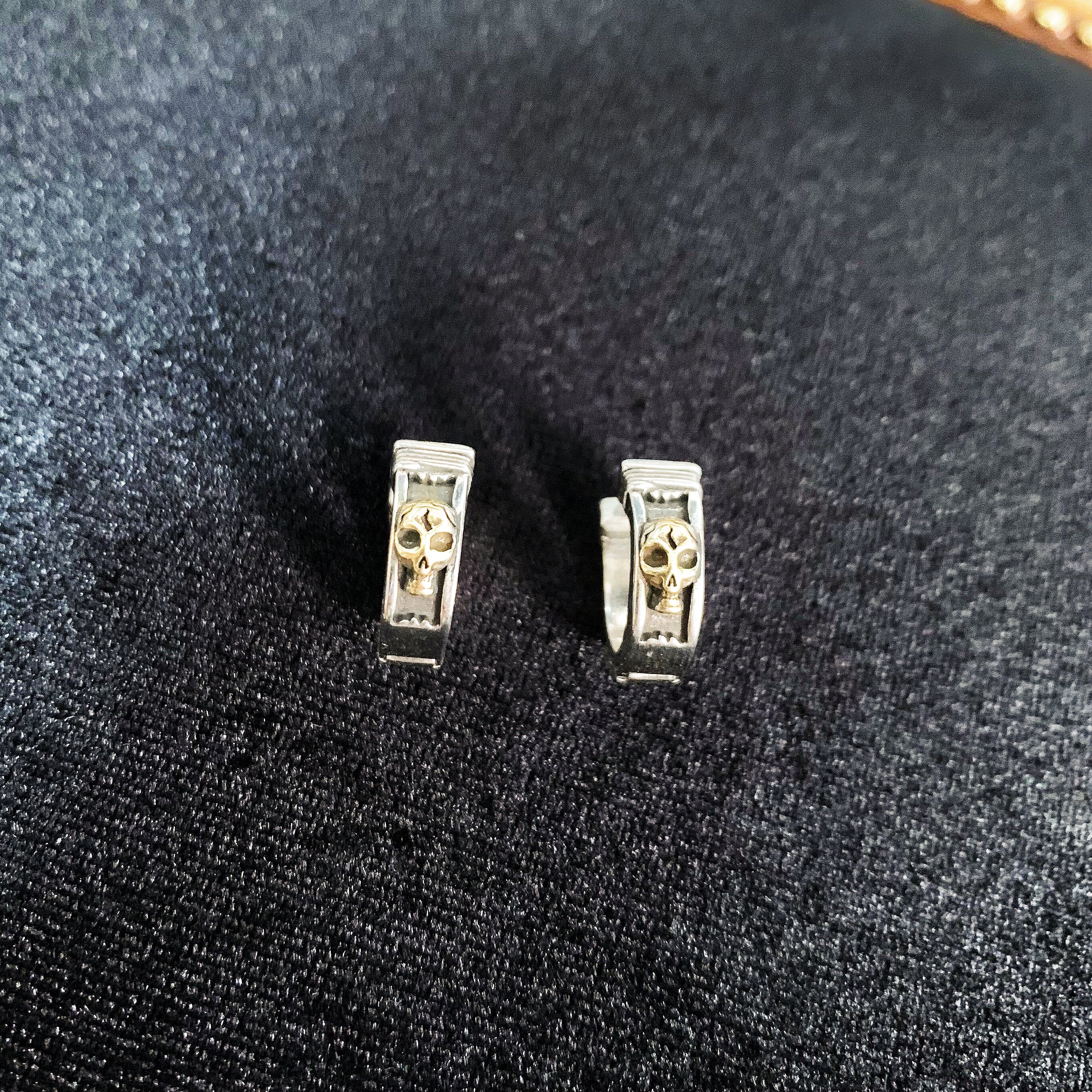 Halloween Unisex Silver Skull Earrings