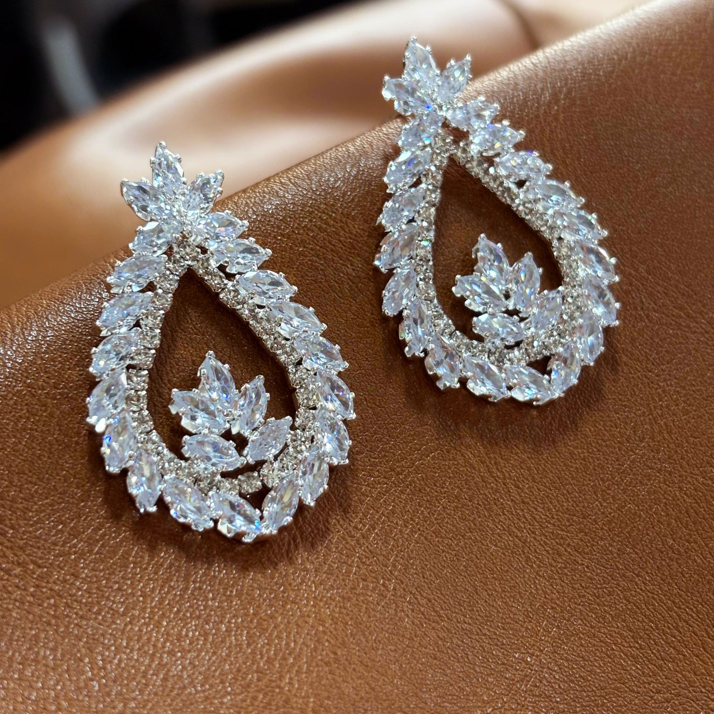 Wedding Season — Snowflake Teardrop Earrings | Statement Fringe Earrings | Bridal Earrings | Bridesmaid Earrings | Party Earrings | Gift for Her