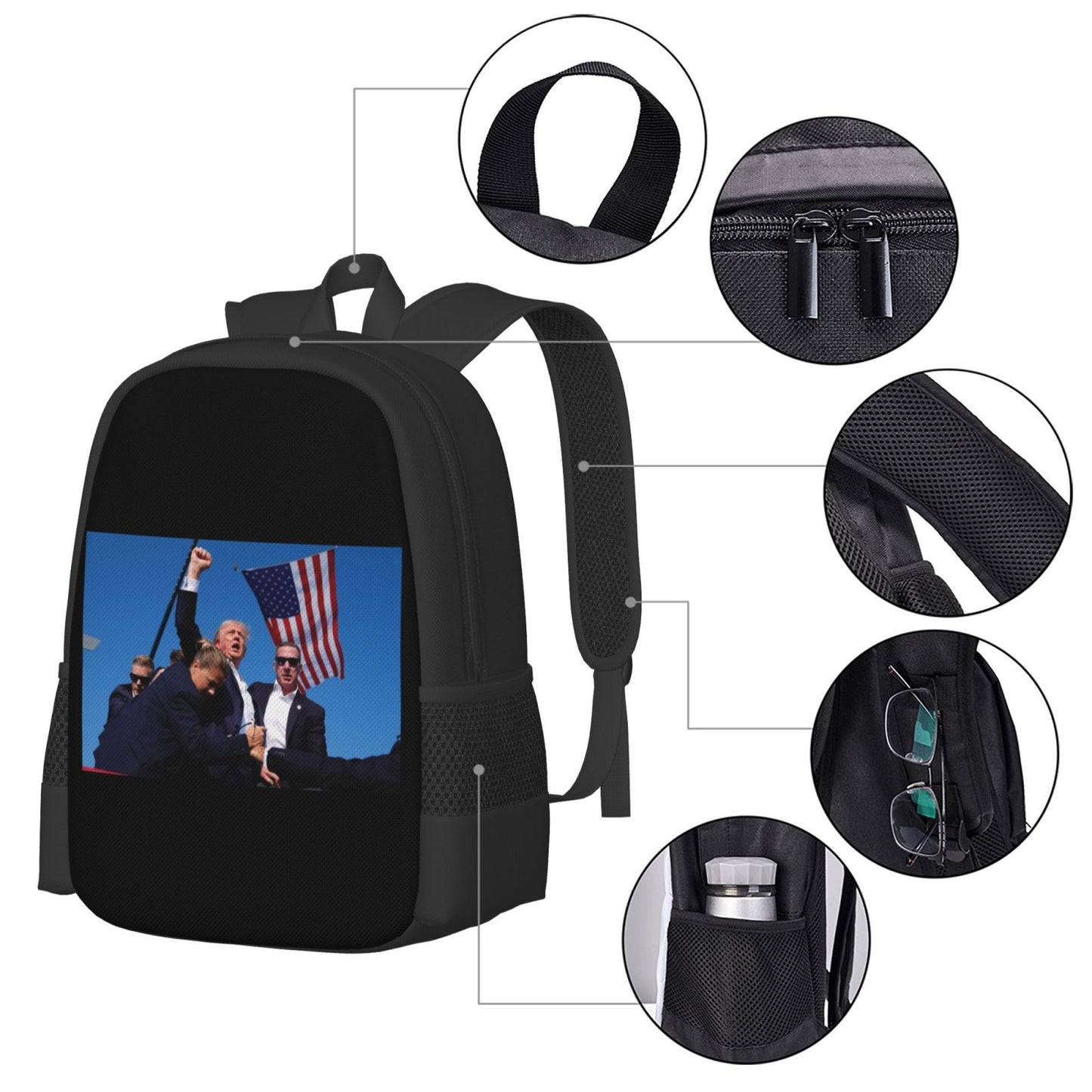 Trump Shot Backpack, canvas, drawstring